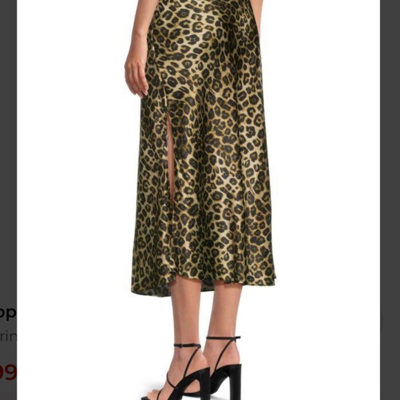 NWT The Kooples Leopard Prink Silk Midi Skirt Size Large - Picture 7 of 8